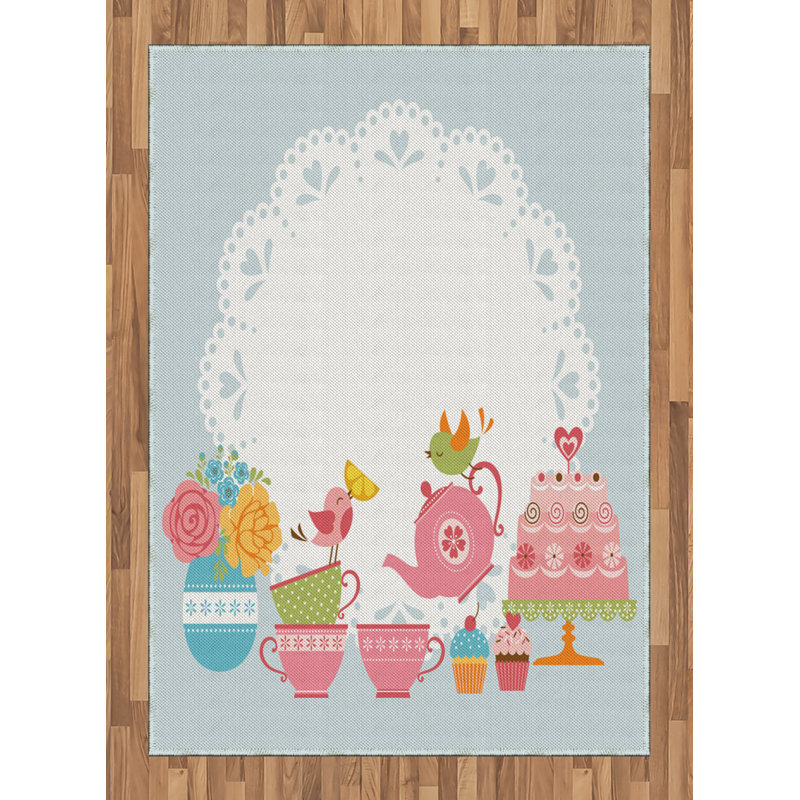 Cramer Flatweave Blue/Pink Rug, Rectangle 120 x 180cm