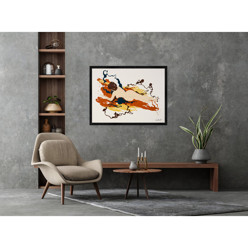 Nude Abstract In Orange Print
