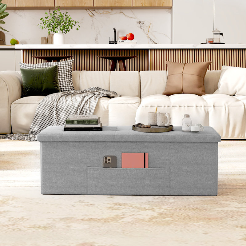 Dawit Storage Bench, Light Gray