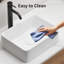 Rectangular Vessel Sink, 16"X12" Small Bowl Bathroom Vessel Sink, White Ceramic Lavatory Above Counter Art Basin Vanity Sink