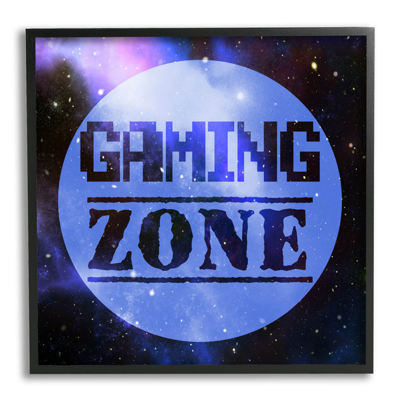 «Gaming Zone Pixel Sky», art de la giclée encadrée par Marcus Prime, Giclée encadrée noir minuit