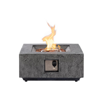 28" Square Concrete Propane Fire Pit Table