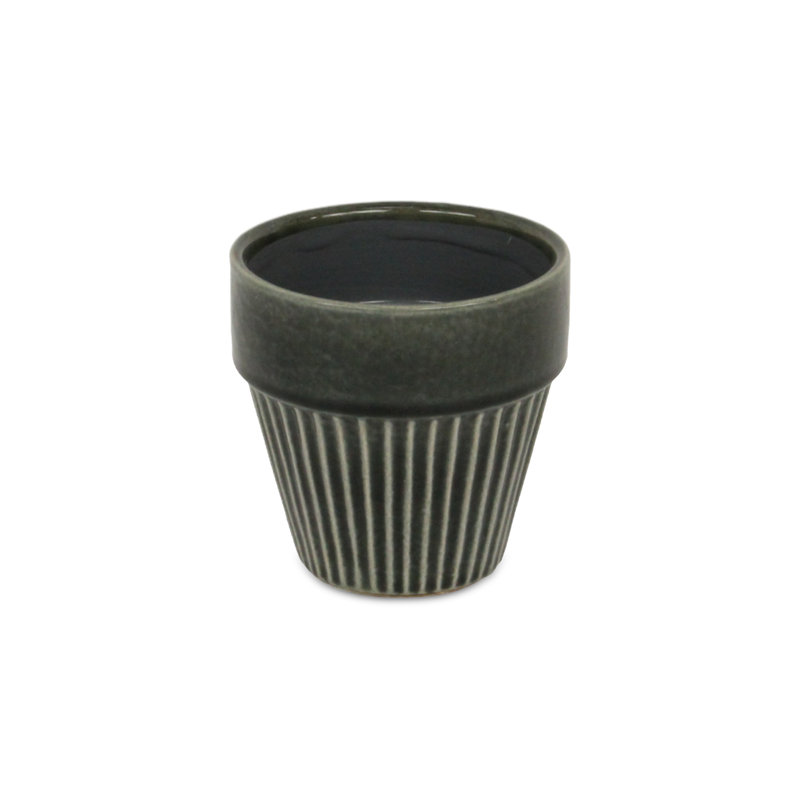 Lutton Handmade Ceramic Pot Planter, Gray, 4.5" H x 4.5" W x 4.5" D