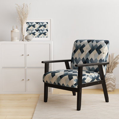 Chaise avec accoudoirs rembourrée Neutral Tiles Mosaic