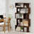 2 PCS 5-Tier Geometric Bookshelf with Open Shelves Closed-back Cubes for Living Room Rustic Brown-1715925630-1715925617