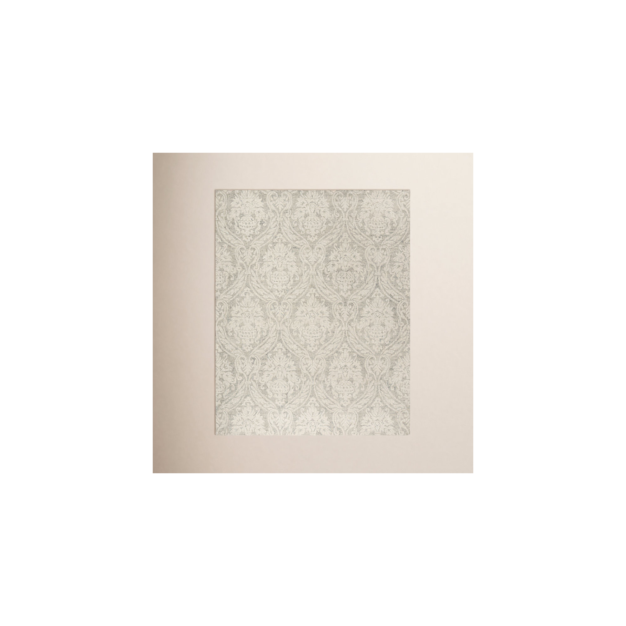 Rosemarie Abstract Handmade Tufted Wool Gray/Ivory Area Rug, Rectangle 10' x 14'
