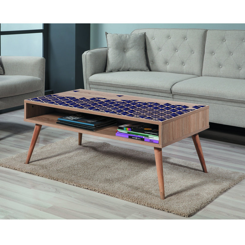 Table basse avec rangement Donato, Brun / Mauve