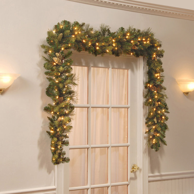 9' Pre-Lit Garland with 100 Warm Clear/White Lights