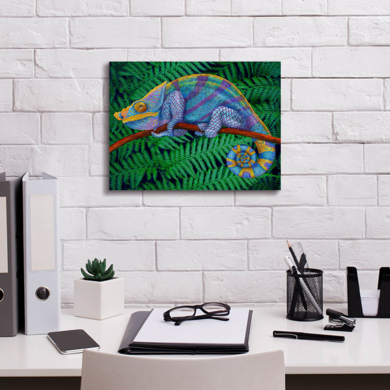  'Parsons Chameleon ' by Tim Jeffs Canvas Wall Art, 16" x 12", 12" H x 16" W