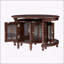 Table basse vintage rétro avec six portes décoratives en forme de bambou et pieds rétro perlés