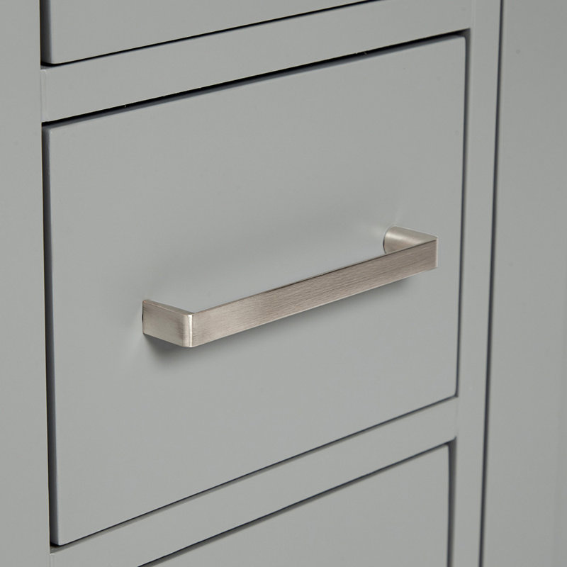 Cambridge 60'' W Single Bathroom Vanity Base, Gray, Brushed Nickel