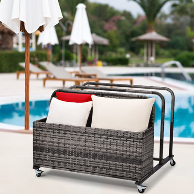 Organisateur de rangement flottant pour piscine, support de rangement pour jouets de piscine avec panier en osier Support de flotteur pour piscine extérieure