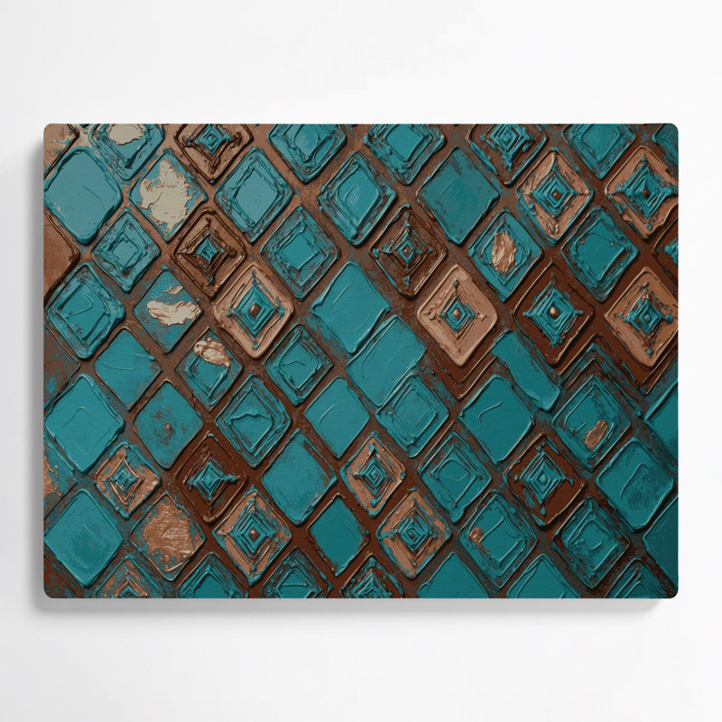 Southwestern Patterns Zuni Diamonds 239 Brown Metal Wall Art