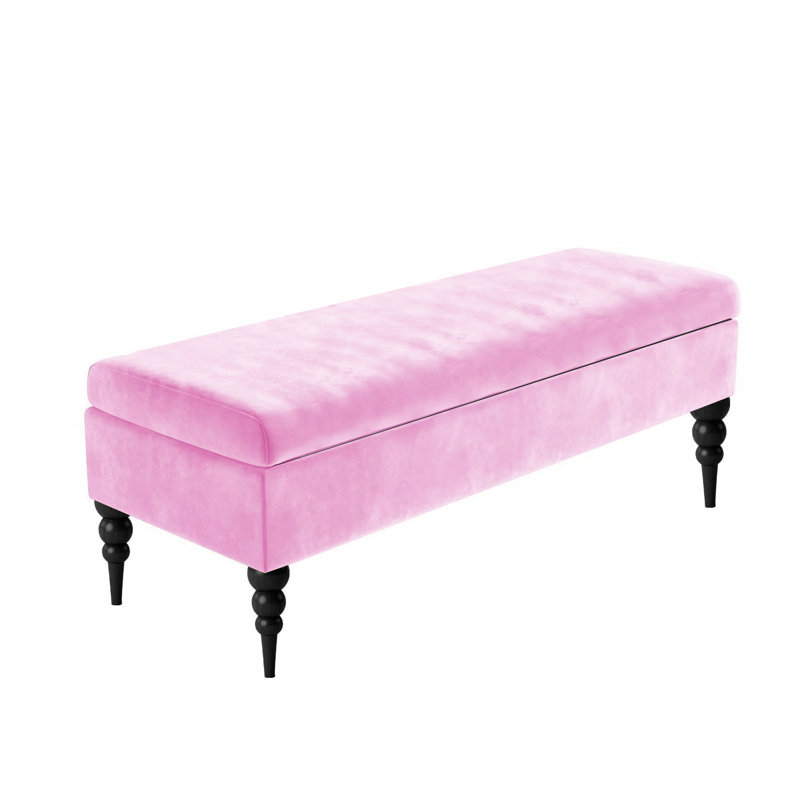 Safar Plain Ottoman Storage Bench - Plush Velvet Shoe Bench - Upholstered Footstool with Storage, 40cm H x 120cm W 40cm D