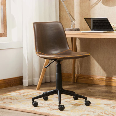 Chaise de bureau pivotante en faux cuir 360