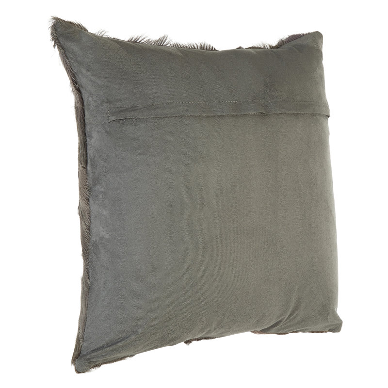 Giulio Chevron Square Pillow Cover, Light Grey