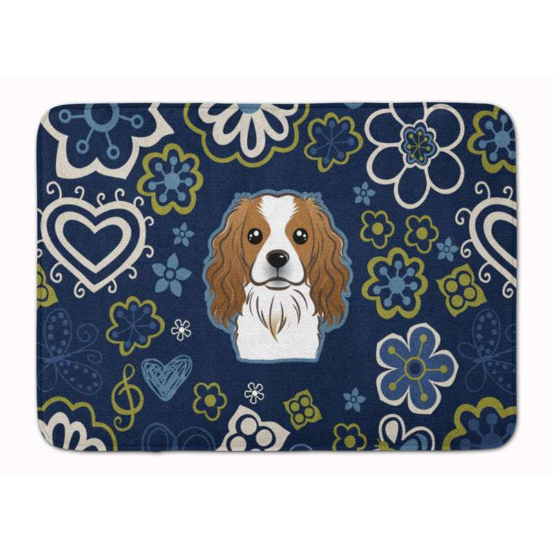 Tapis pour salle de bain en mousse à mémoire épagneul cavalier