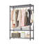 Heavy Duty Freestanding Garment Rack with 1 Hanging Rod, 3 Tiers & Side Hooks - Adjustable Metal Clothing Rack Wardrobe Organizer for Bedroom, Dark Grey