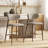 25" Counter Height Upholstered Bar Stool with Metal Frame, Curved Backrest and Footrest-332006732