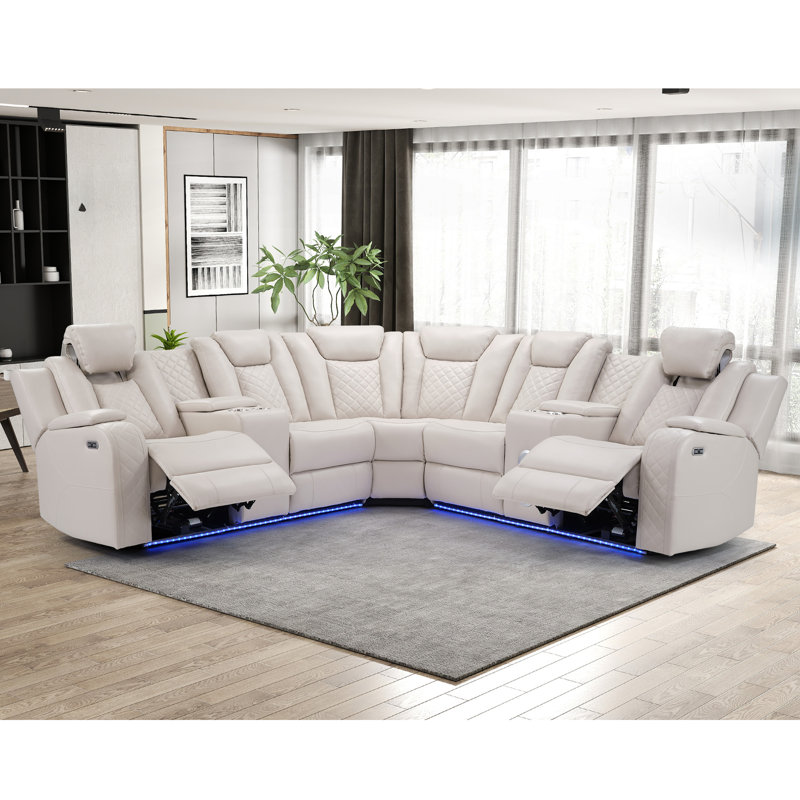 5 Seater Faux Leather Reclining Corner Sofa