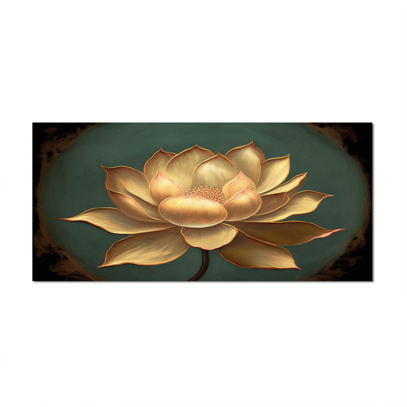«Blossoming White Vintage Lotus», art mural Lotus, Toile tendue, H 28 po x l 60 po x P 1,5 po