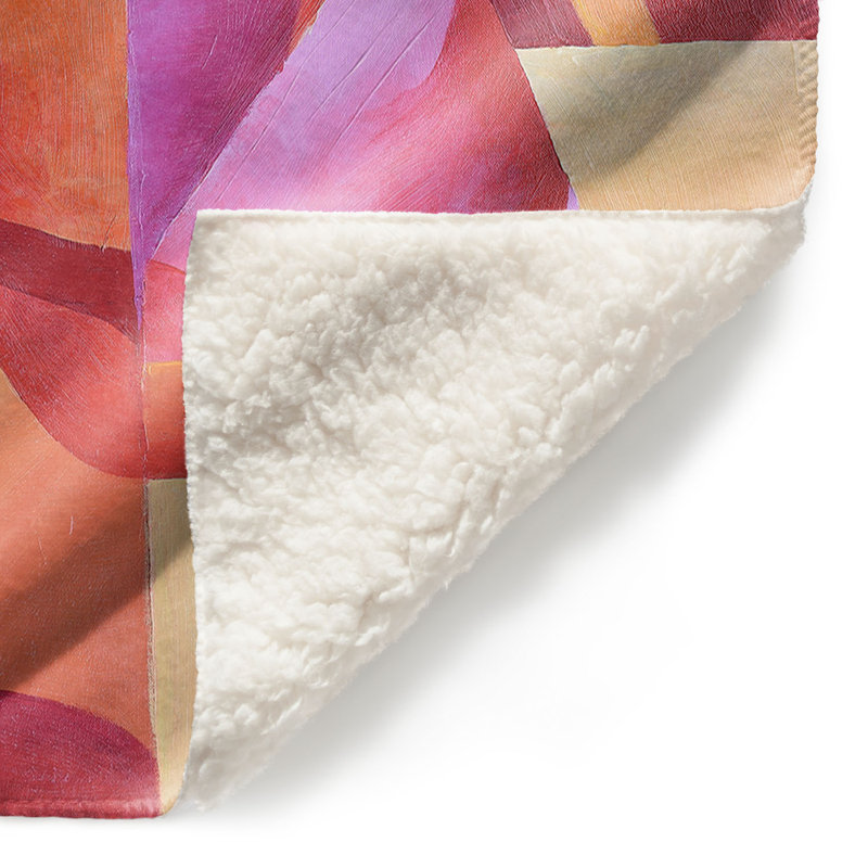 Couverture de sherpa doux avec sous-ventilateur cubisme 2, l 51 po x L 60 po