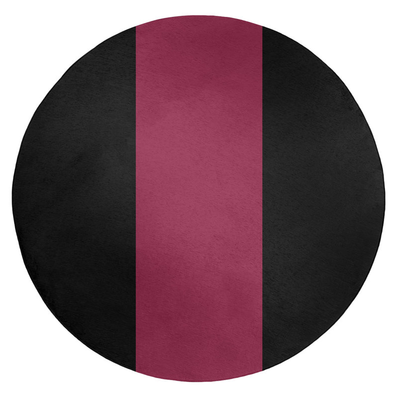 Tapis de zone rouge/noir, Rond 5 pi
