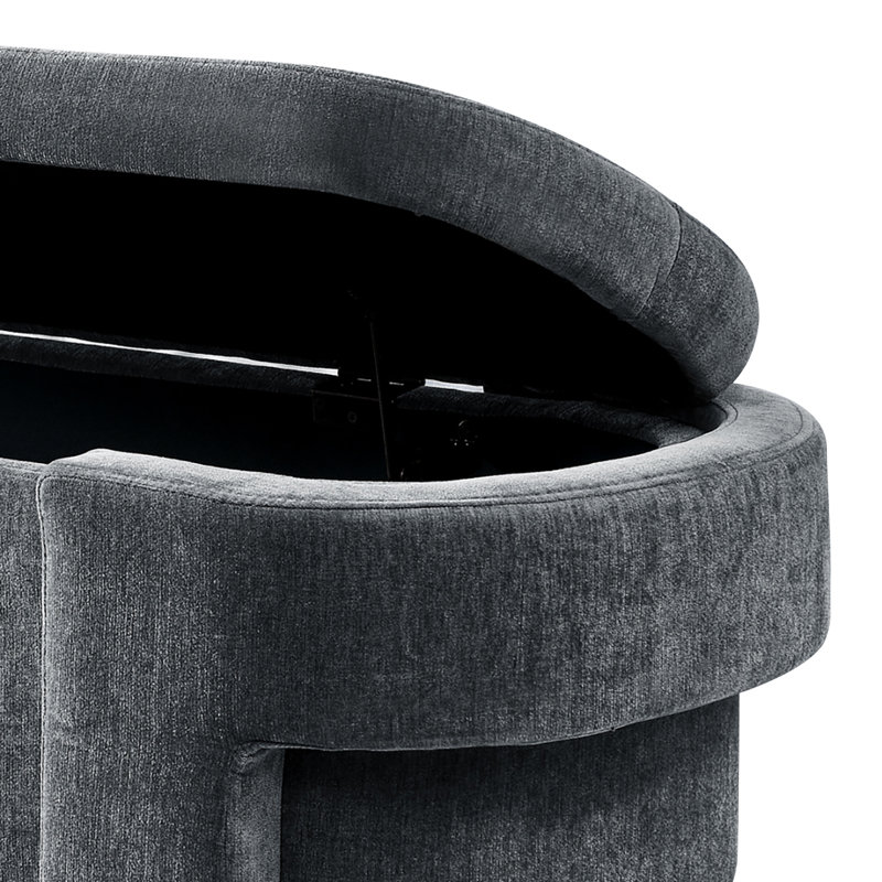 Banc de rangement rembourré Classic, Gris