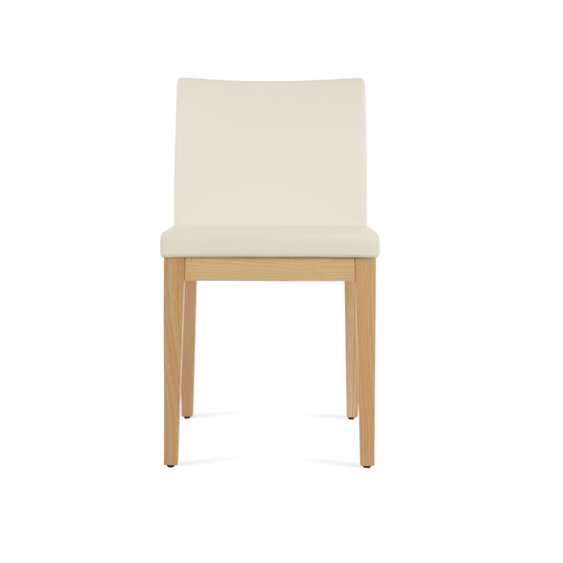 ARIA en cuir rembourré chaise, PPM Leatherette - Crème, Noyer américain
