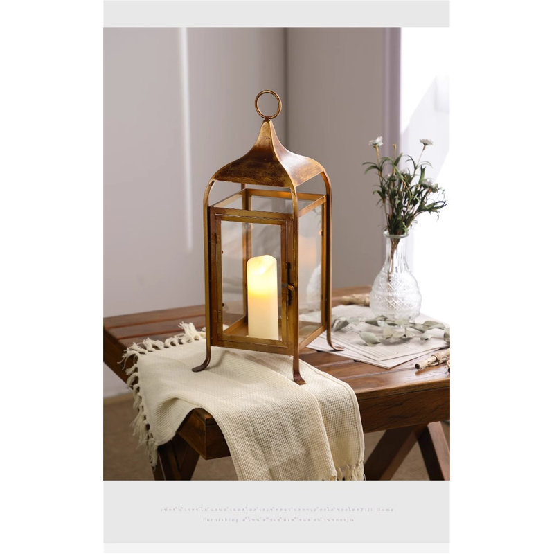 Metal Tabletop Candlestick, 19.29" H x 6.69" W x 6.69" D