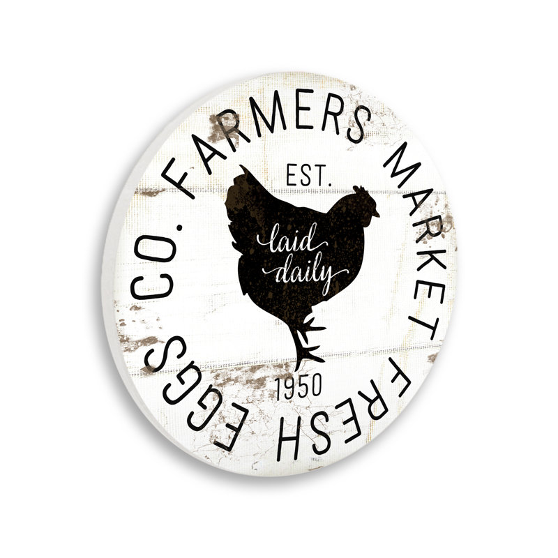 Plaque murale ronde avec œuf de ferme Fresh Egg Co, 12 po de diamètre