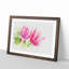 Pair of Pink Tulip Flowers - Picture Frame Painting Print-56851792-56851789