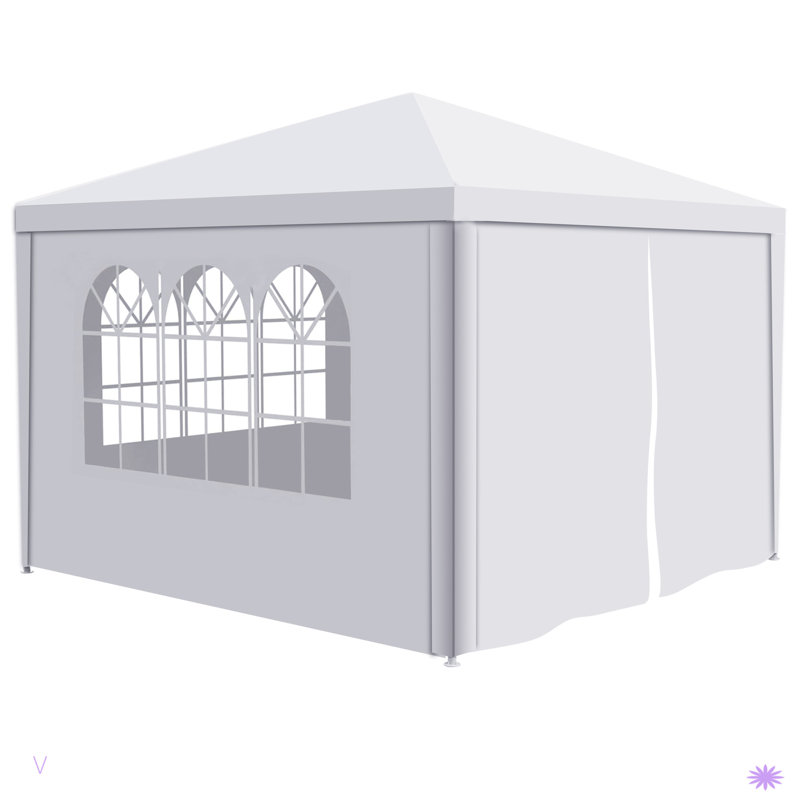 Party Tent Outdoor Heavy Duty Gazebo Wedding Canopy + 4 Removable Walls, White