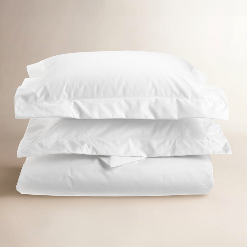 Ensemble de housse de couette Finnian Turrella, Housse de couette double / grande et 2 taies déco, Blanc