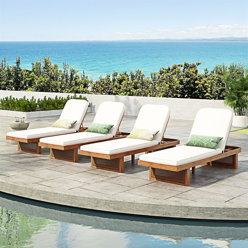Outdoor Lounge Chair With Cushion, 4