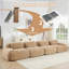 4-Seater Sofa In Corduroy Fabric With 32D High Resilience Foam, No Assembly Required.-815153590