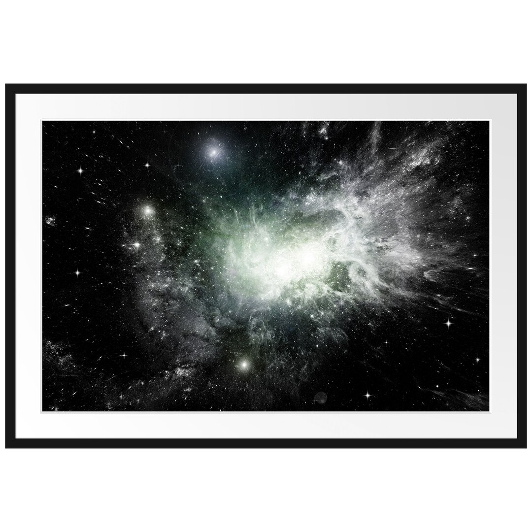 Gerahmtes Poster Ferne Galaxie im Sternenstaub