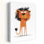 Grumpy Lion Character Contemporary Cat Lion Wildlife Wall Art Print 1 Piece Wrapped Canvas Wall Art-204325527