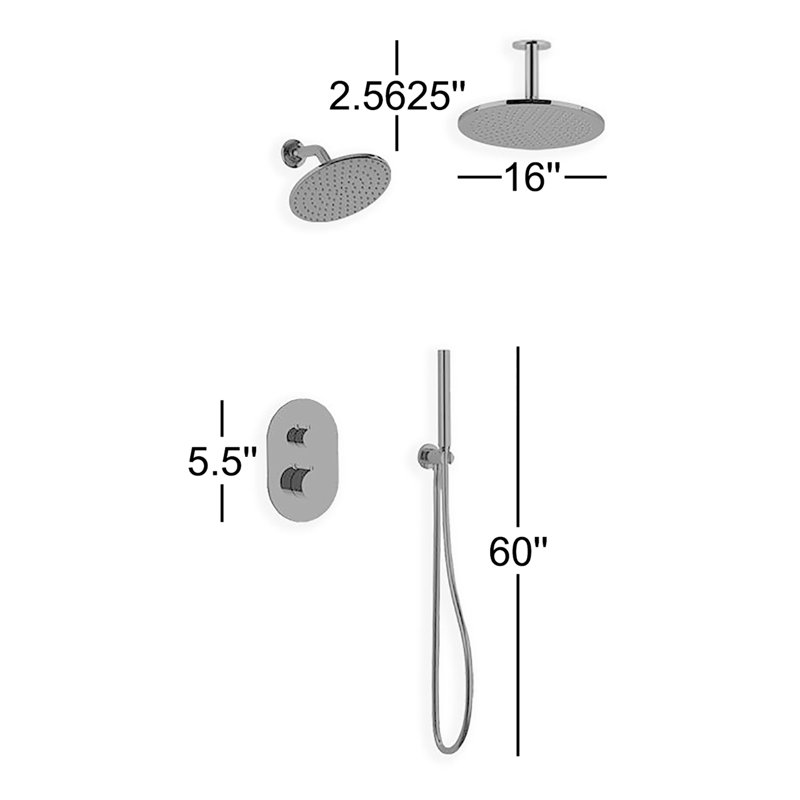 Opera Complete Shower System, Black