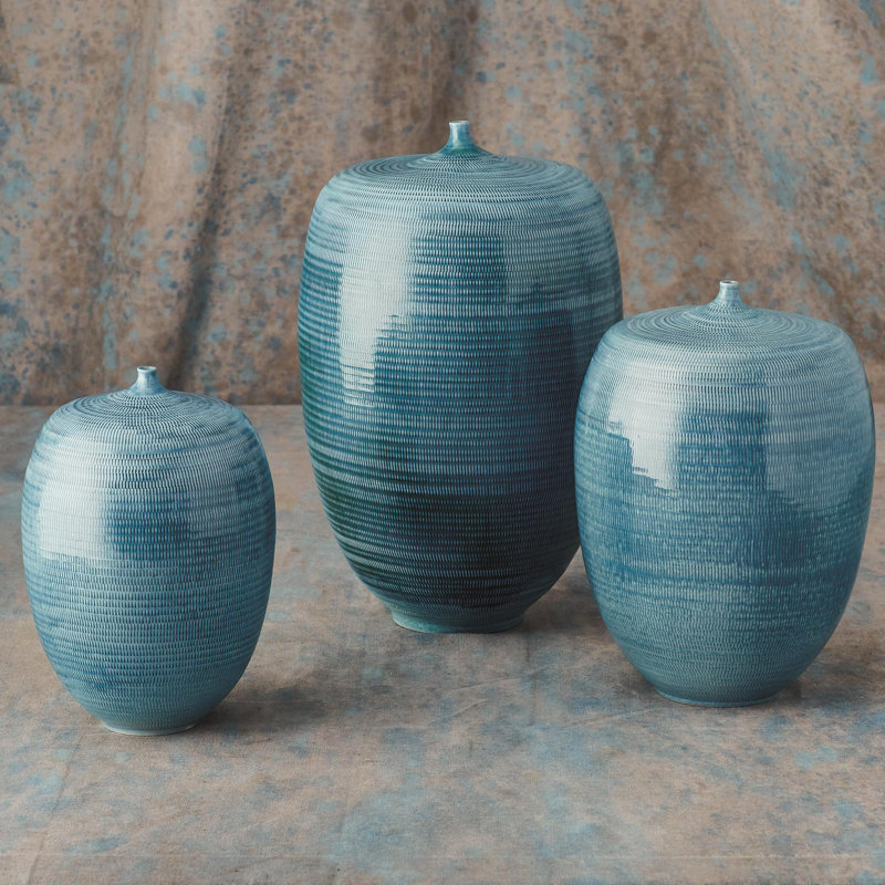 Fat Bottle-Sea Blue, 13" H x 9" W x 9" D