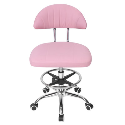 Saddle Drafting Chair With Back Support Footrest, 360-degree Swivel Office Chair, 220lbs Load-bearing - Ergonomic Drafting Stools With Rolling Wheels For Home Bar Kitchen Shop