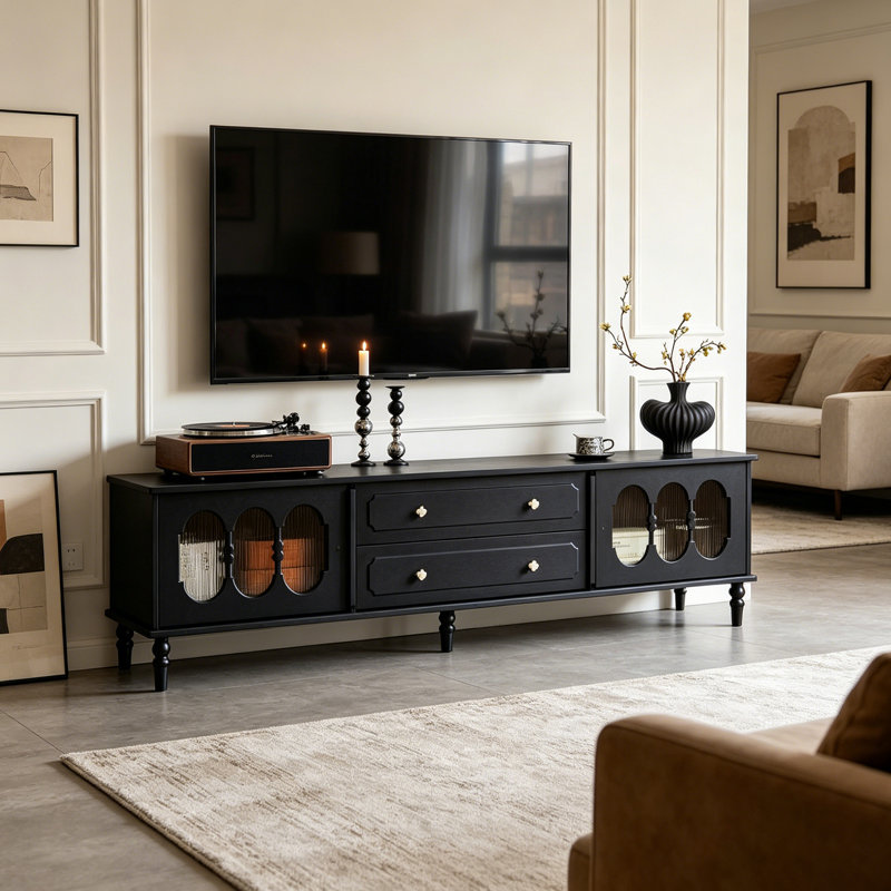 Meuble télé avec rangement Retro, H 21,25 po x L 86,61 po x l 15,74 po
