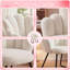 Chaise de coiffeuse Petal Teddy - Fauteuil de maquillage avec pieds robustes en métal-129424261