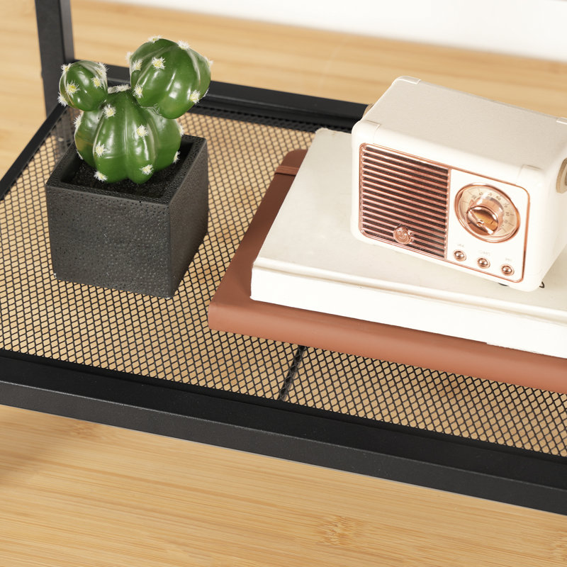 Industrial Printer Stand, 2-Tier Mobile Printer Table, Rolling Cart with Power Outlets and USB Ports