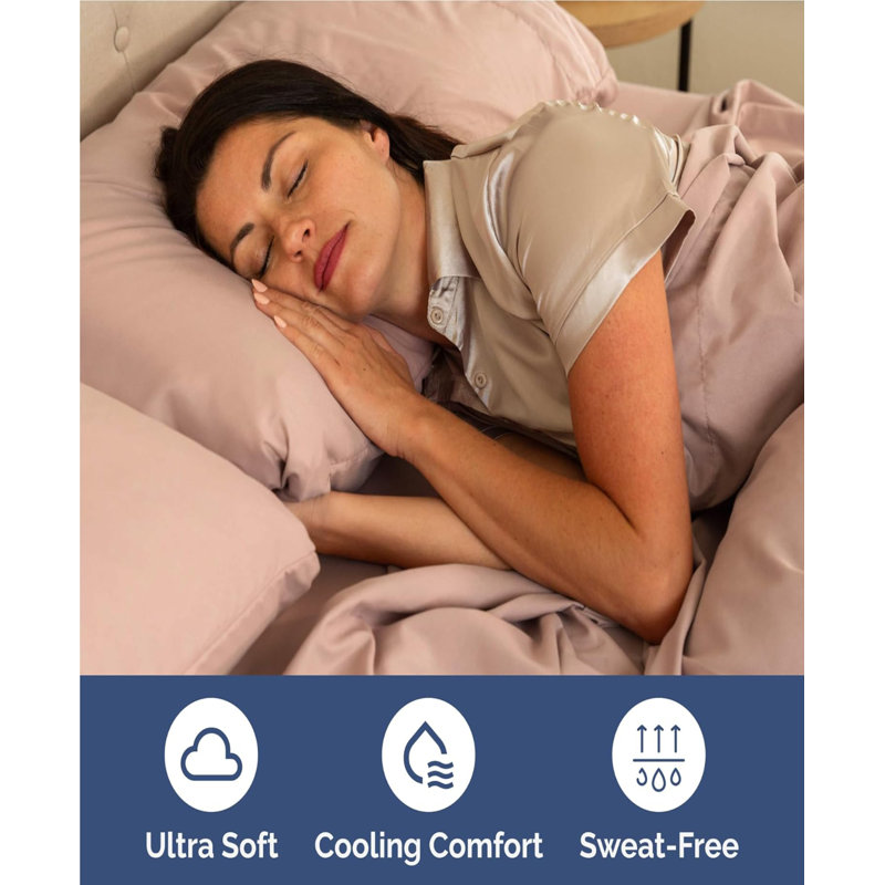 Queen Size Mauve Deep Pocket Microfiber Sheet Set