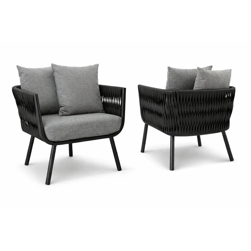 Verona Lounge Chair, Sand, Black/White