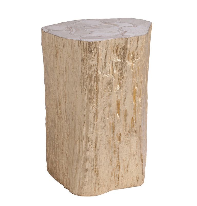 Signature Designs Trunk Segment Accent Table, Gold