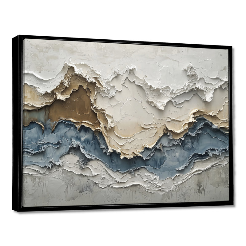 Cannock - Abstract Wall Art, Noir, Cadre flottant, H 24 po x l 32 po