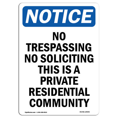 No Trespassing No Soliciting This Aluminum Sign 18 x 24