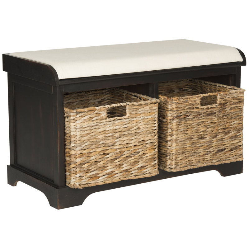 Banc de rangement rembourré à casiers Briananthony, Brun